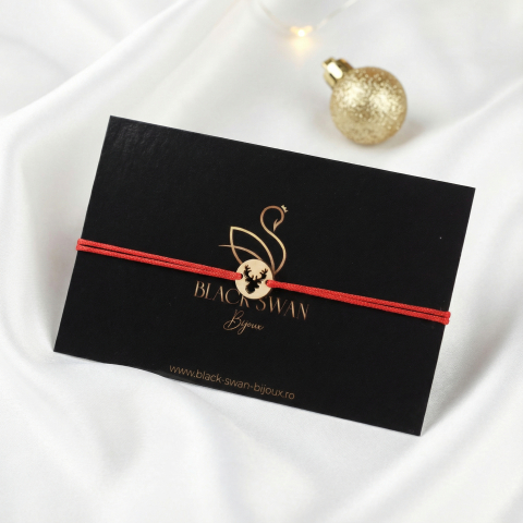 Bratara snur si Banut cu Ren decuapt din din Aur 14K - Winter Edition [1]