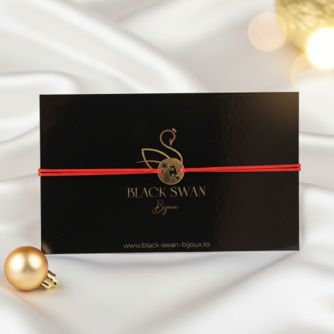 Bratara snur si Banut cu Ren si Stelute din din Aur 14K - Winter Edition [1]