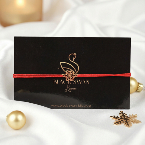 Bratara snur si fulg de nea din din Aur 14K - Winter Edition [1]