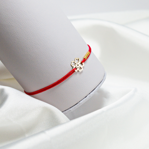 Bratara  snur cu floare din aur 14K si margele MIYUKI [1]