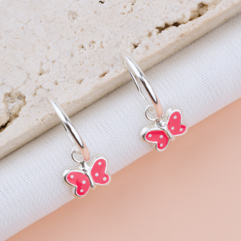 COPII - Cercei Argint Premium Girly cu tortita — Cercei fetite Fluturasi - Pelicula Anticoroziune