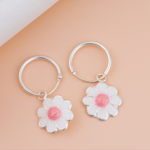 COPII - Cercei Argint Premium Girly cu tortita — Cercei fetite cu Floricele -  Pelicula Anticoroziune