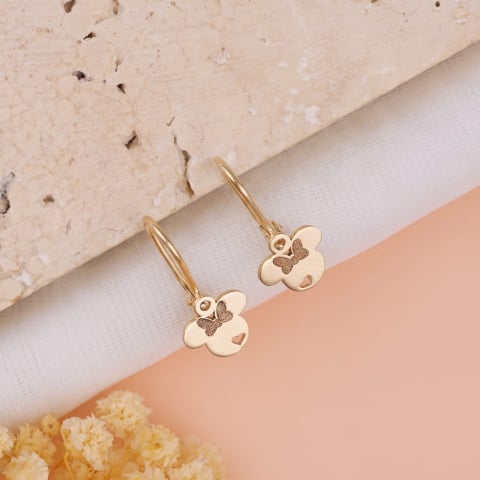 Cadouri Fetite - Cercei din Aur 14K cu tortita si model Minnie Mouse Disney pentru fetite