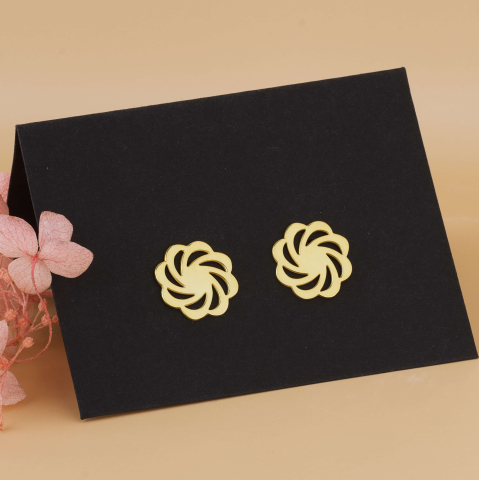 Cadouri pentru Iubita / Sotie - Cercei Vortex / Spirala - Argint 925 Suflati cu Aur 18K