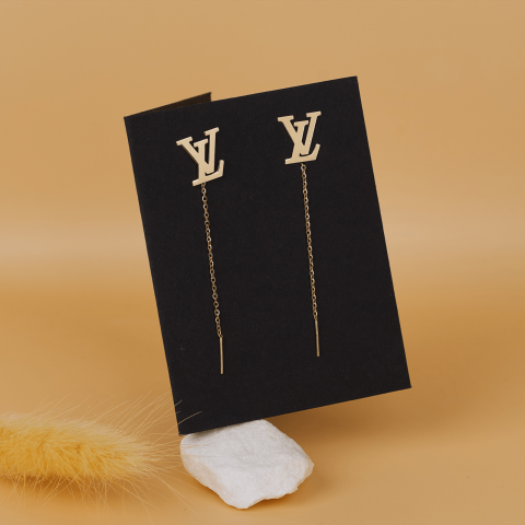 CADOURI - Cercei lungi cu lantisor din Aur 14K -  Model LV