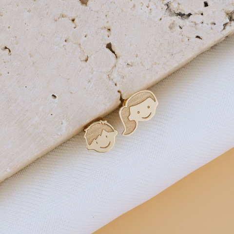 Cercei din aur - Cercei copilasi Fetita si Baietel Aur 14K