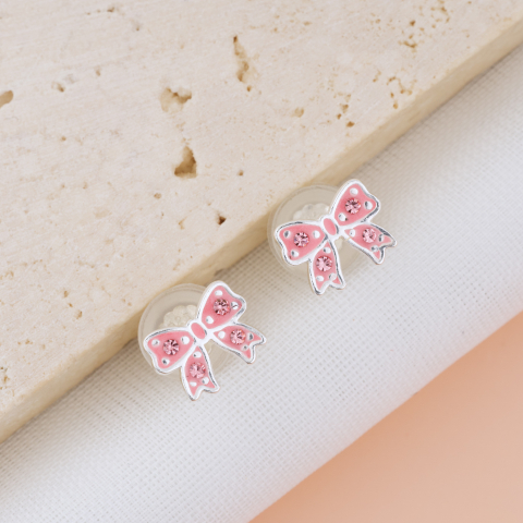 COPII - Cercei Premium Fundita din Argint 925 pentru fetite — Cheita cu Protectie Silicon Ureche