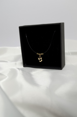 Colier cu Ingeras din aur 14k si cristale pe fir transparent de guta [3]