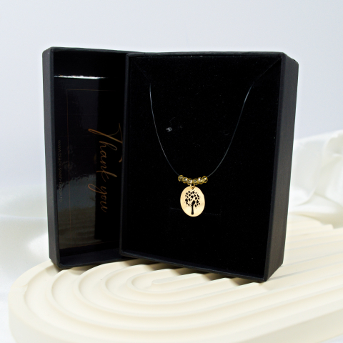 Colier fir transparent cu pandativ din aur 14K copacul vietii [3]