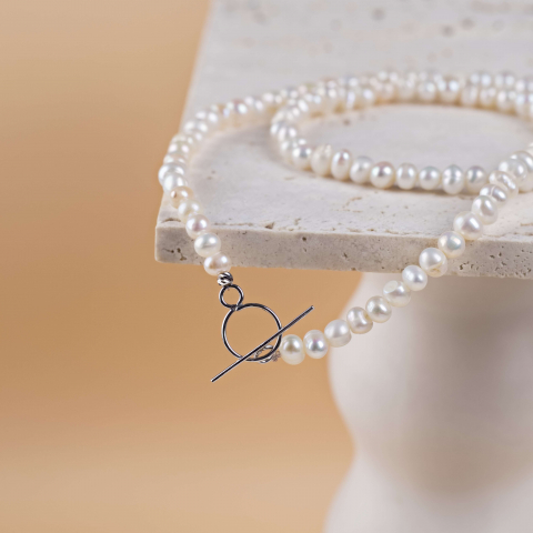 Colier din perle naturale cu inchizatoare din aur14K tip toggle [1]