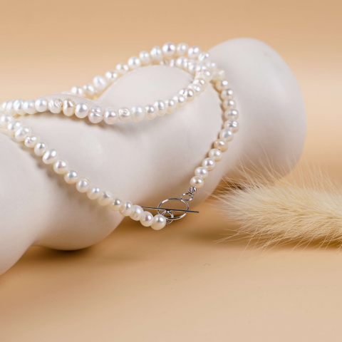 Colier din perle naturale cu inchizatoare din aur14K tip toggle [2]