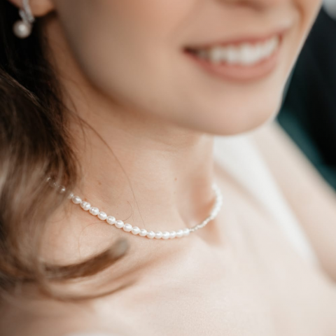 Colier perle naturale - Colier din perle naturale si bilute din aur 14K