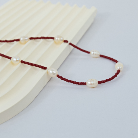 Colier margele colorate de vara - Perle de cultura si cristale colorate - Prindere cheita aur 14K [1]