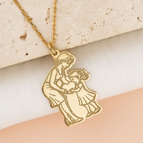 Lantisoare Argint 925 - Lantisor cadou Doamna Educatoare / Invatatoare - Argint 925 placat cu Aur 18K