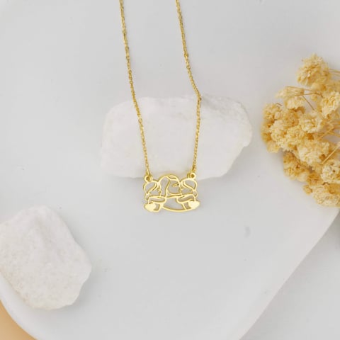 Lantisoare Argint 925 - Lantisor din Argint 925 placat cu Aur 18K - Mama si copiii