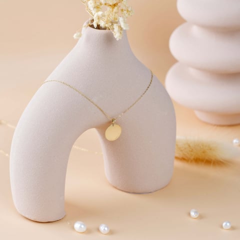 Lantisor din aur pentru copii cu pandantiv banut aur 14K de 10 mm [1]
