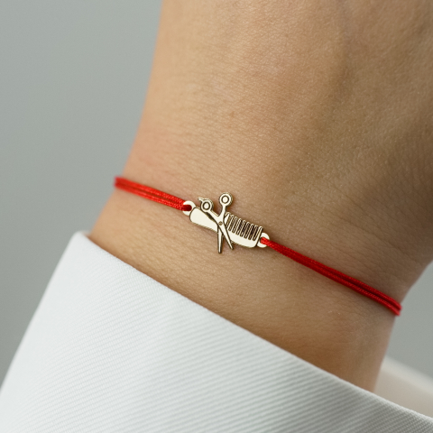 Martisor bratara cu snur Barber / Hairstylist din Aur 14K [1]