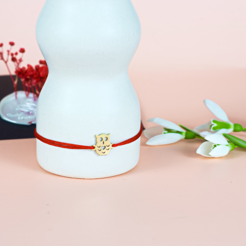 Martisor bratara cu snur Bufnita din aur 14K [2]