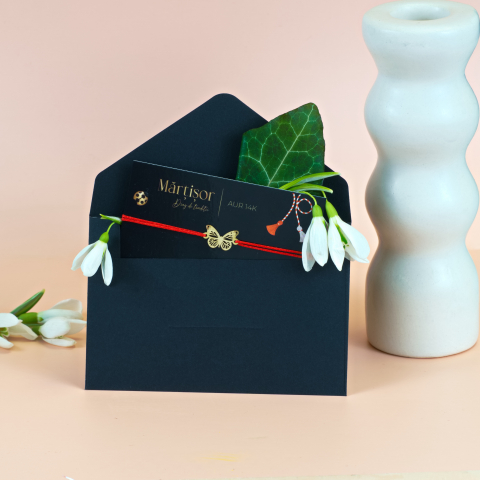Martisor bratara cu snur Fluture din aur 14K [2]
