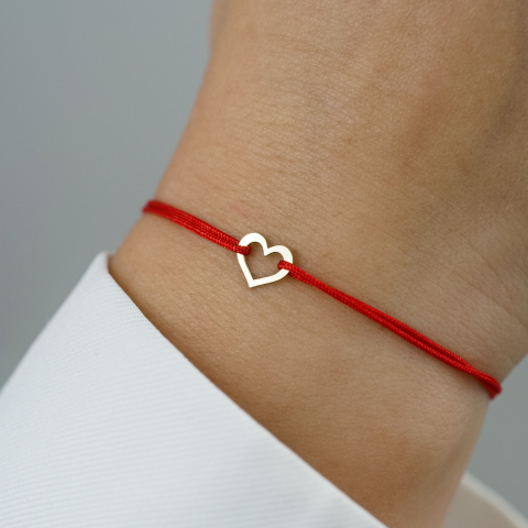 Martisor tip bratara cu snur Inima din aur 14K [1]