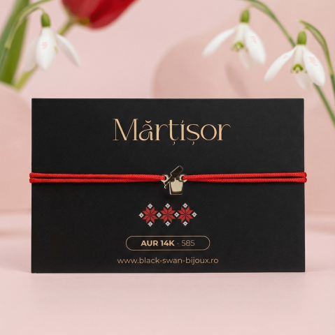 Martisoare Aur 14K - Martisor bratara cu snur Nail technician din aur 14K