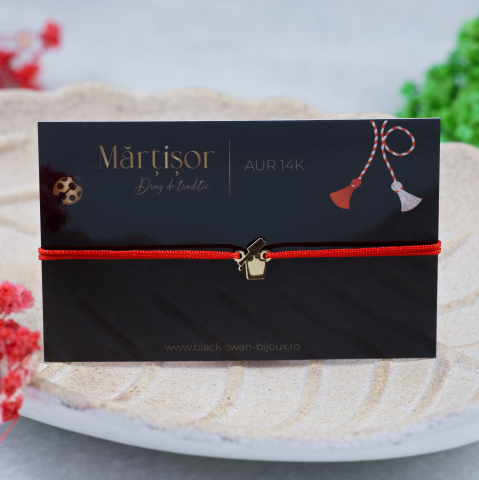 Martisoare Aur 14K - Martisor bratara cu snur Nail technician din aur 14K