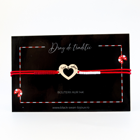 Martisor din aur 14K  pentru Sora - Inima din aur gravat 'Sora iubita' [1]