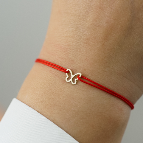 Martisor bratara cu snur Fluturas din aur 14K [1]