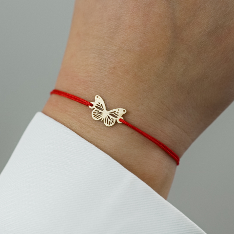Martisor bratara cu snur Fluture din aur 14K [1]