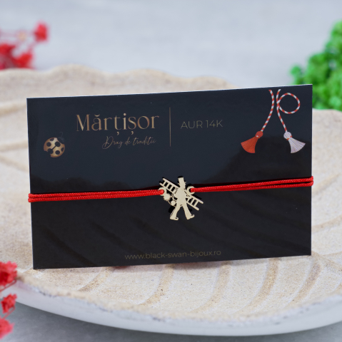 Martisoare Aur 14K - Martisor tip bratara cu snur Cosar din Aur 14K