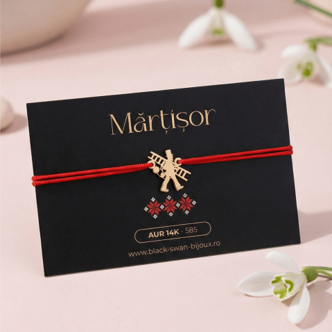 Martisoare Aur 14K - Martisor tip bratara cu snur Cosar din Aur 14K