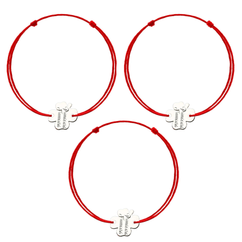 Martisoare - Pachet 3 x Bratara martisor Argint 925 - Trifoi 4 foi - Primavara Frumoasa!