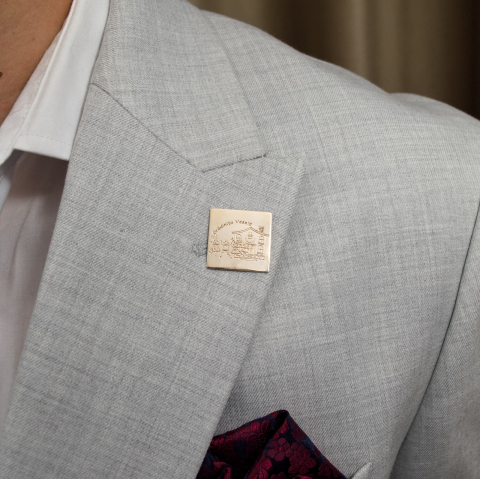 Pin personalizat cu sigla firmei / logo companiei - Argint 925 suflat cu Aur 14K [8]