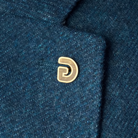Pin rotund pentru sacou personalizat cu logo firma  - Argint 925 suflat cu Aur 14K [7]