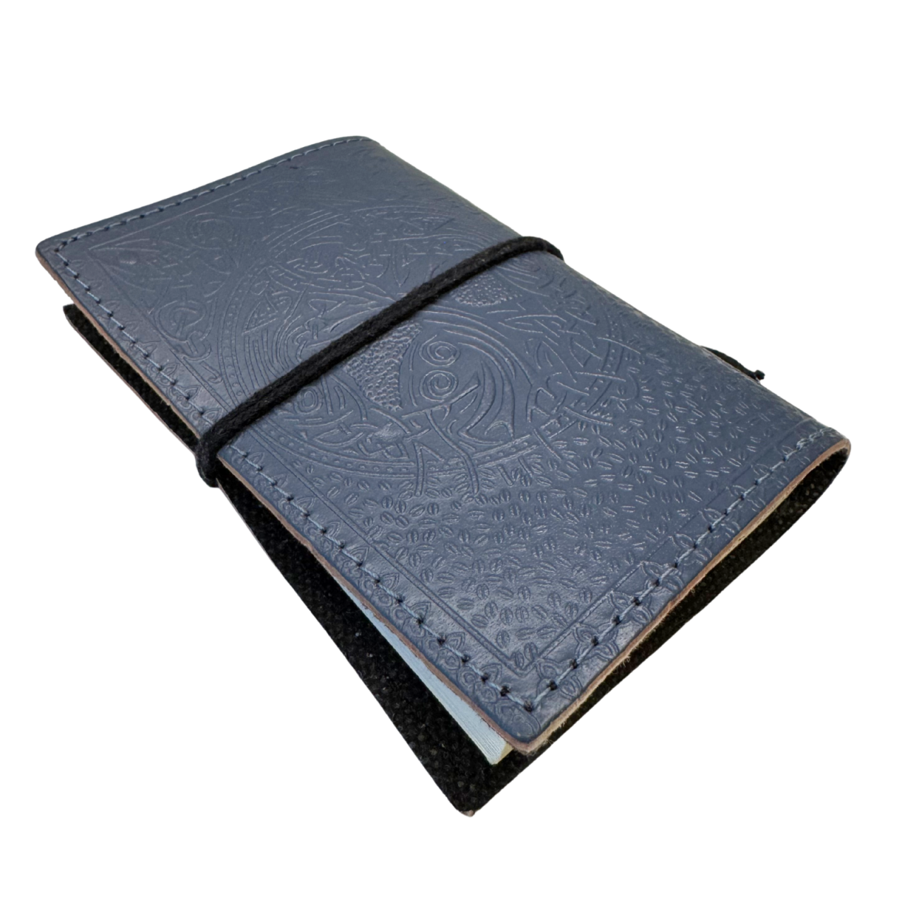 Agenda mica din piele naturala decorata cu piatra - Gri [2]