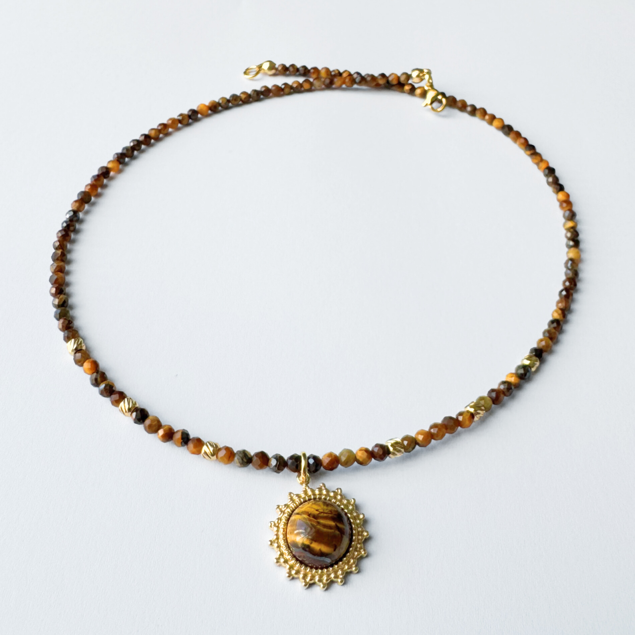 Colier auriu la baza gatului din ochi de tigru - Succes [3]