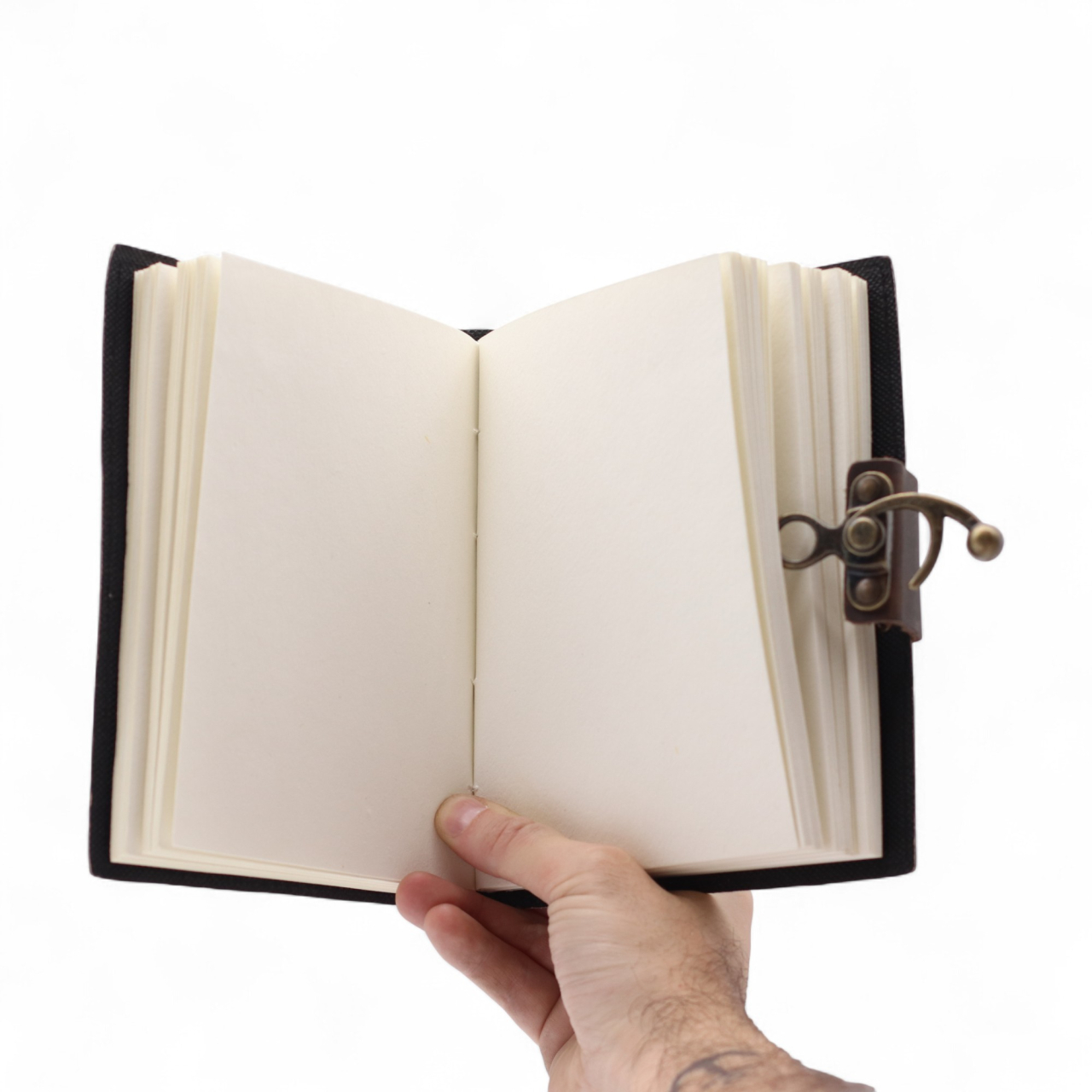 Agenda / Jurnal din piele naturala cu inchidere metalica imprimata cu mesaj motivational - Never Give Up [2]