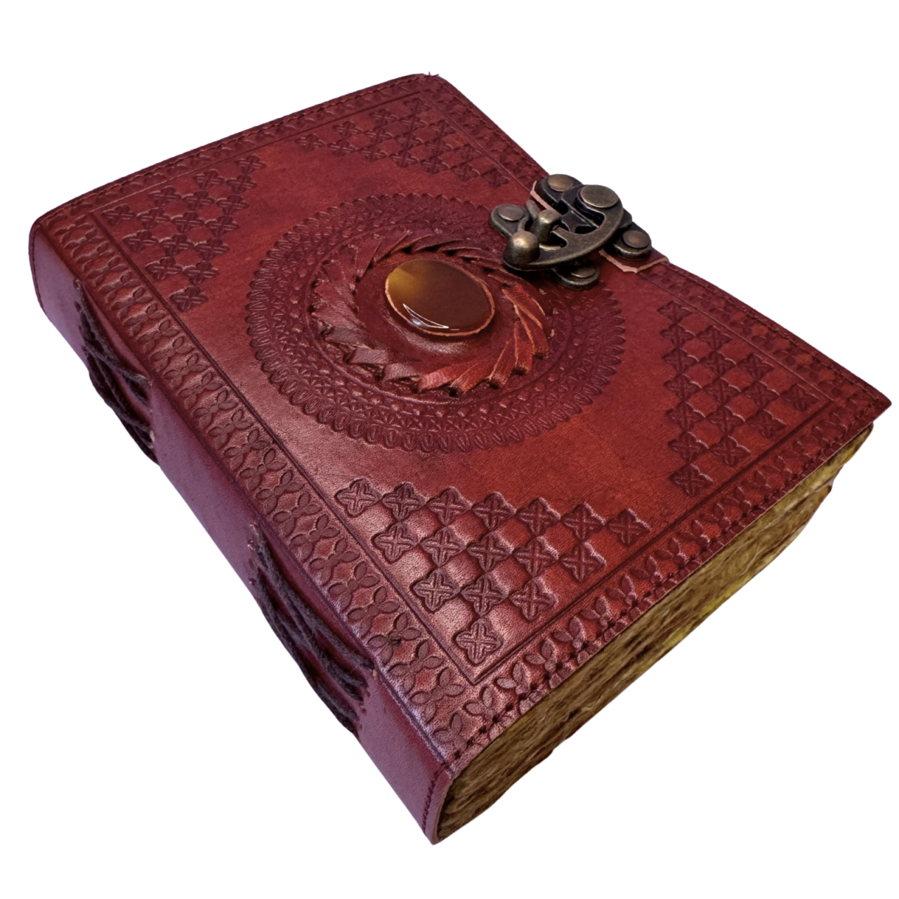 Agenda / Jurnal din piele naturala cu pagini tip pergament si inchidere metalica - Brown [2]