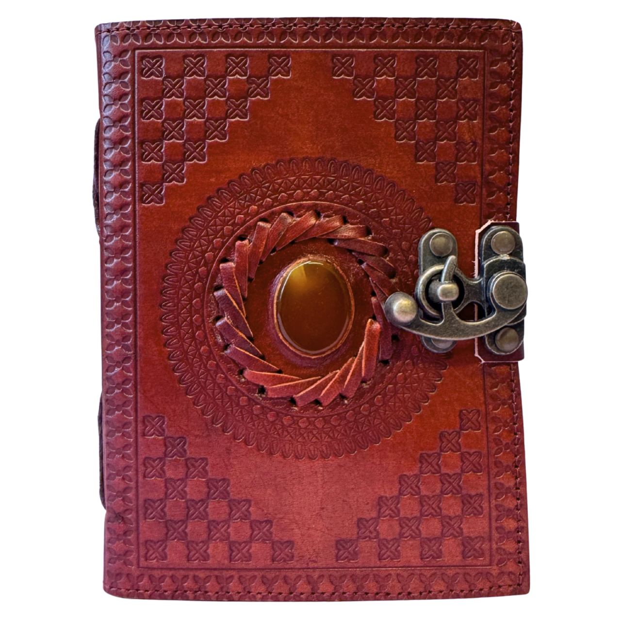 Agenda / Jurnal din piele naturala cu pagini tip pergament si inchidere metalica - Brown [3]