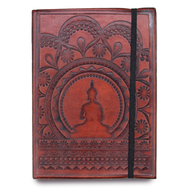 Agenda / Jurnal din piele tabacita vegetal cu banda elastica - Buddha Mandala [1]