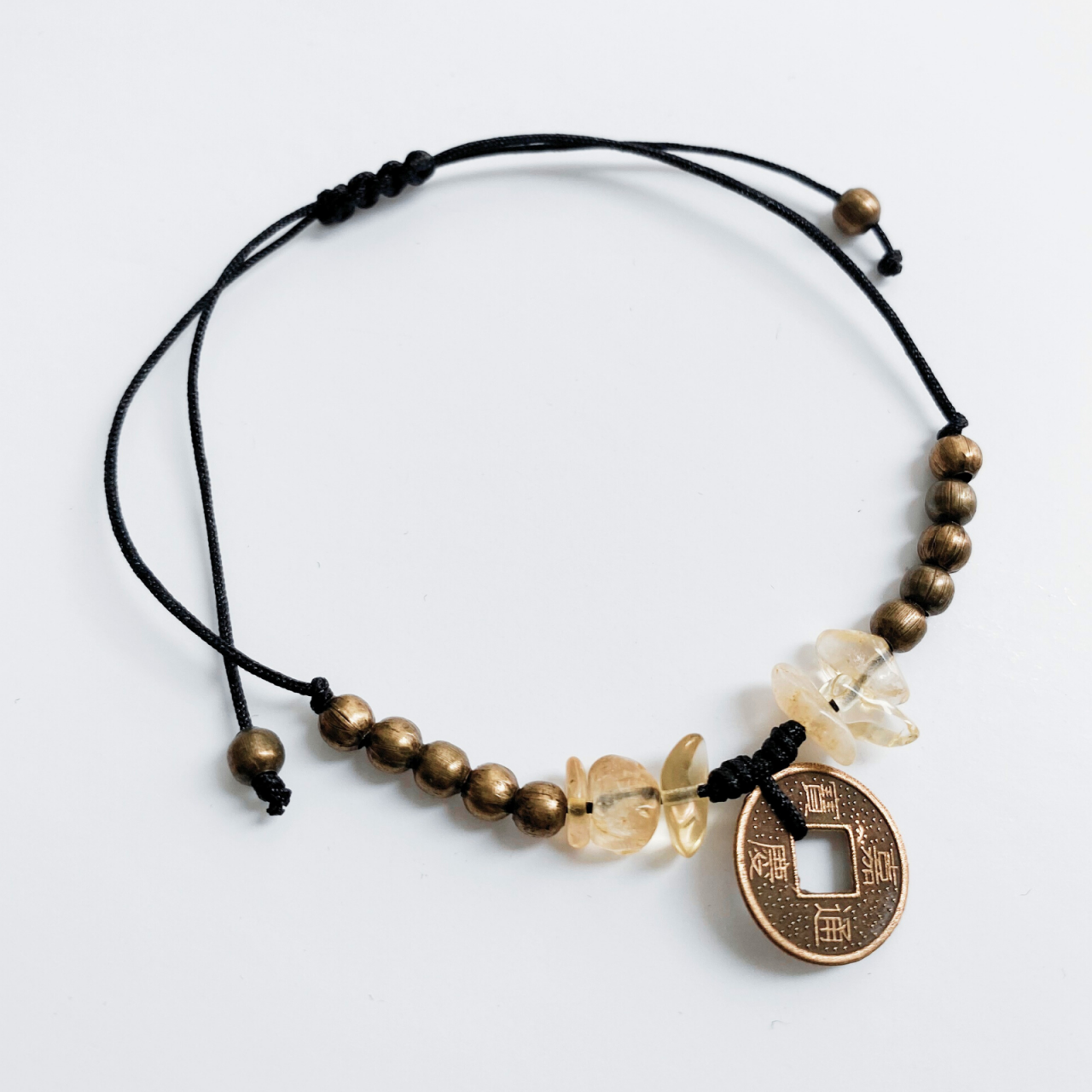 Bratara moneda chinezeasca Feng Shui cu cristale de citrin - Noroc si prosperitate [1]