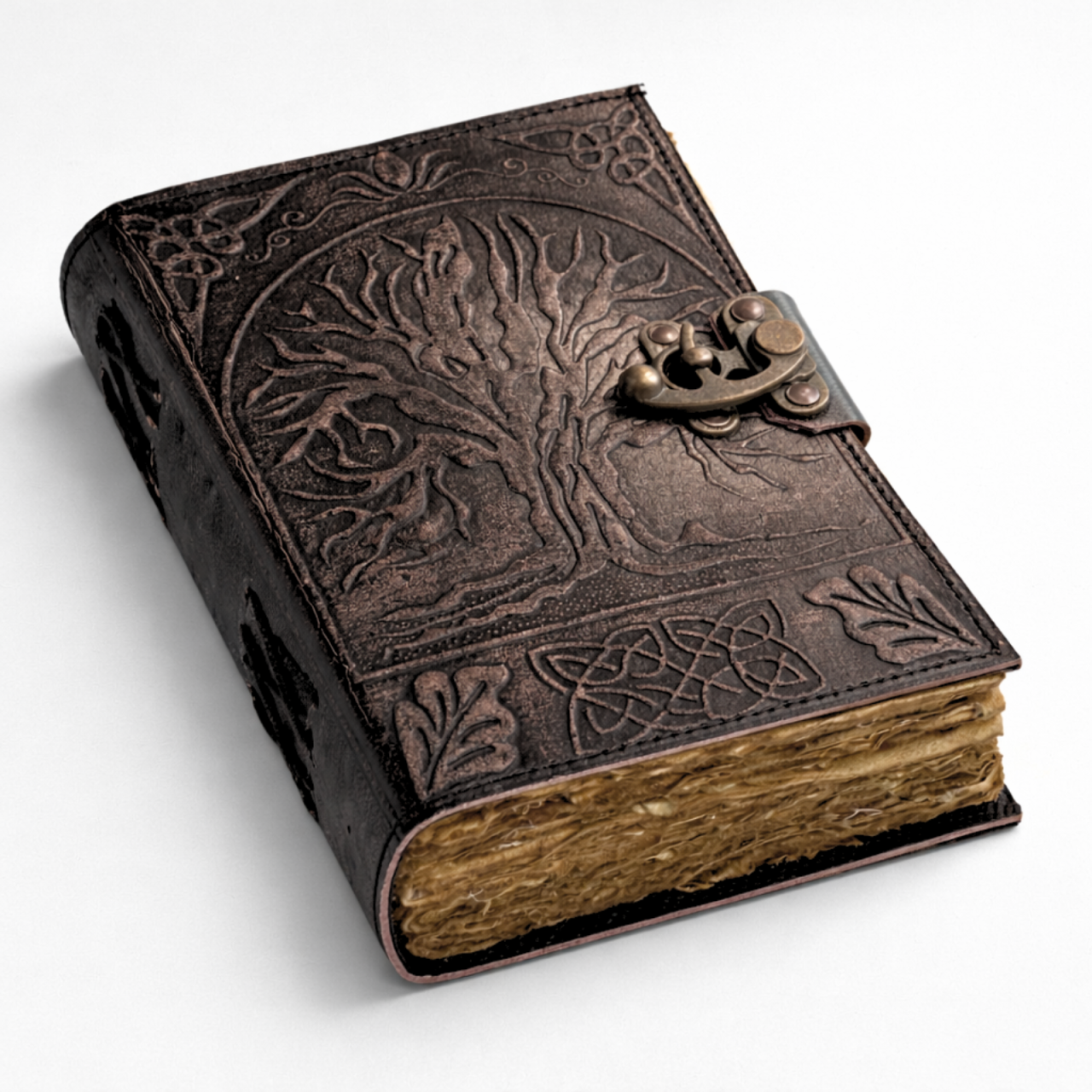 Agenda / Jurnal din piele naturala cu pagini tip pergament si inchidere metalica - Dark [3]