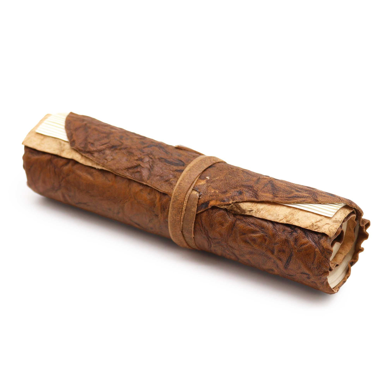 Agenda de calatorie rulata, din piele - Natural [2]