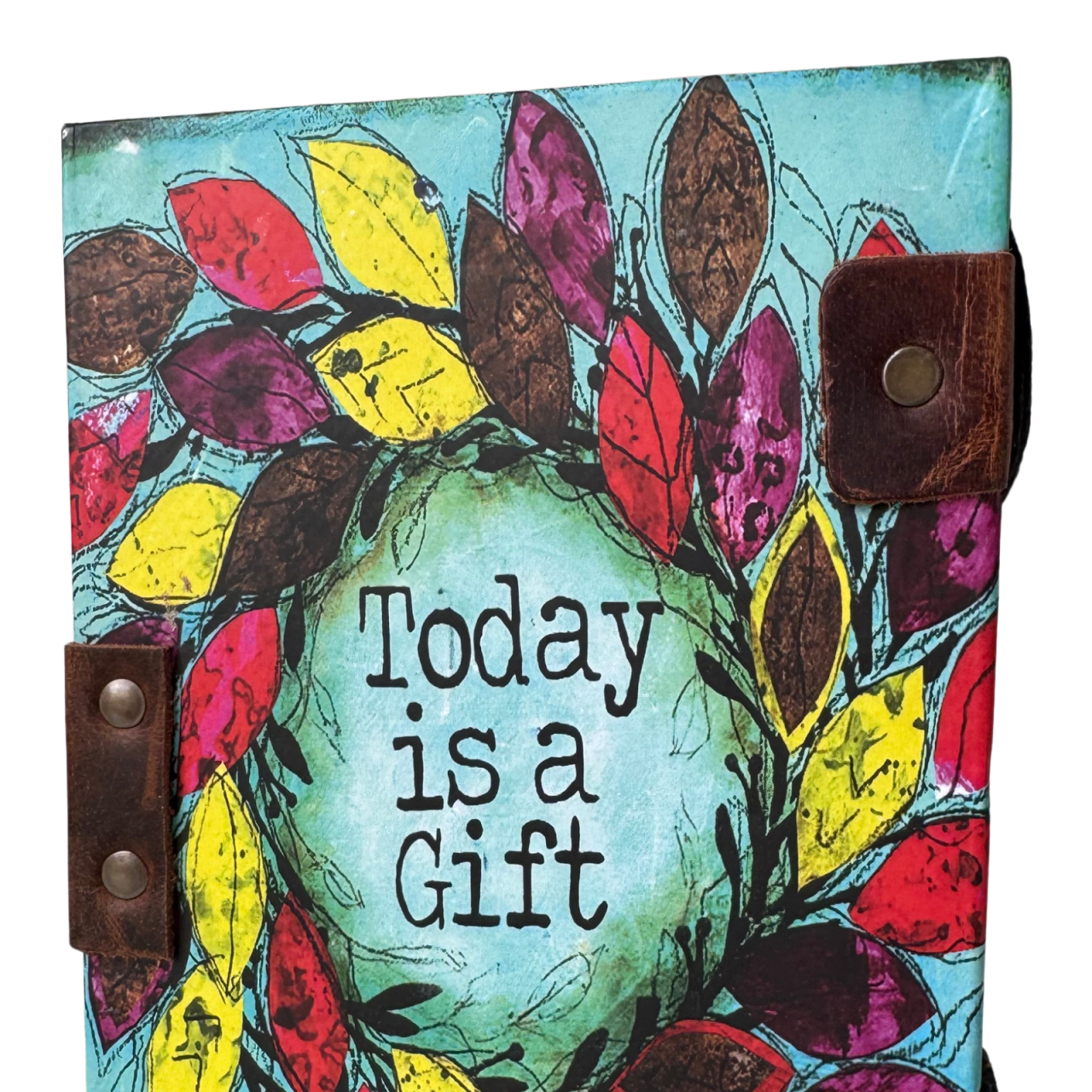 Agenda colorata cu coperta rigida si inchidere metalica - Today is a gift [2]