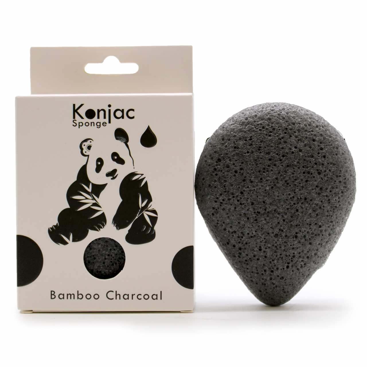 Burete japonez Konjac pentru curatarea fetei - Carbune bambus - Purificare - Ten gras / mixt [1]