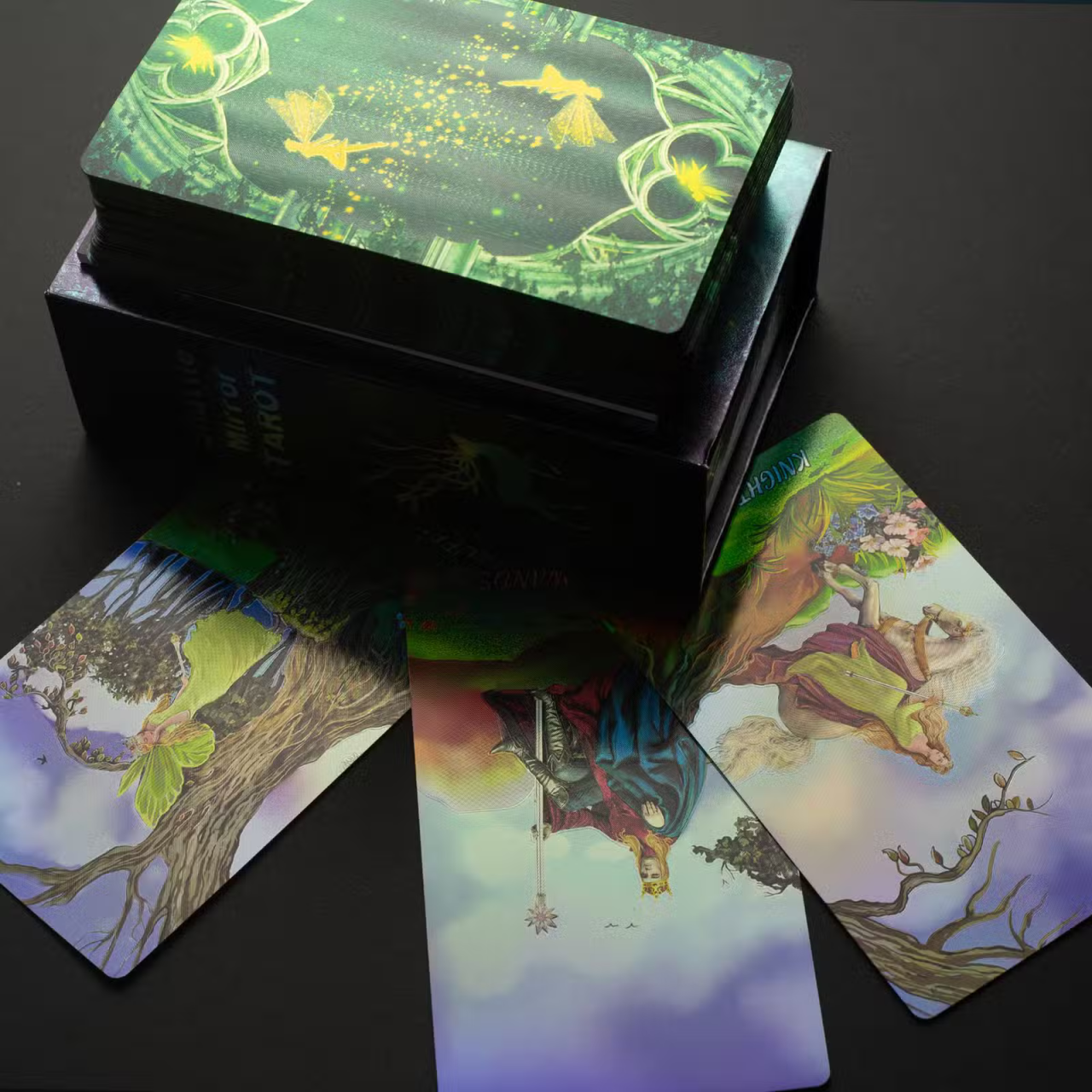 Carti de tarot cu folie argintie si ghid - Mirror [3]