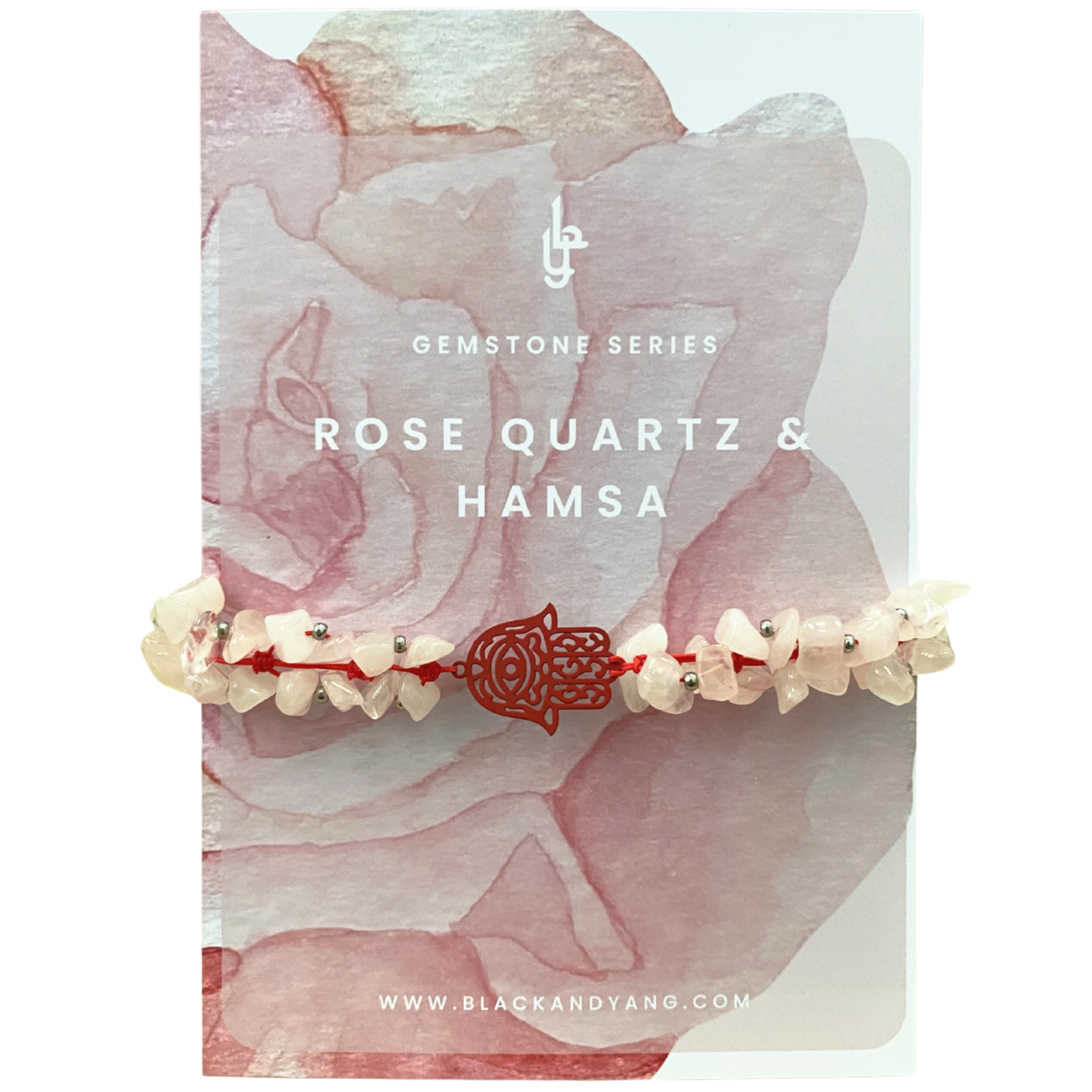 Bratara din cuart roz cu Hamsa - dragoste si iubire [1]