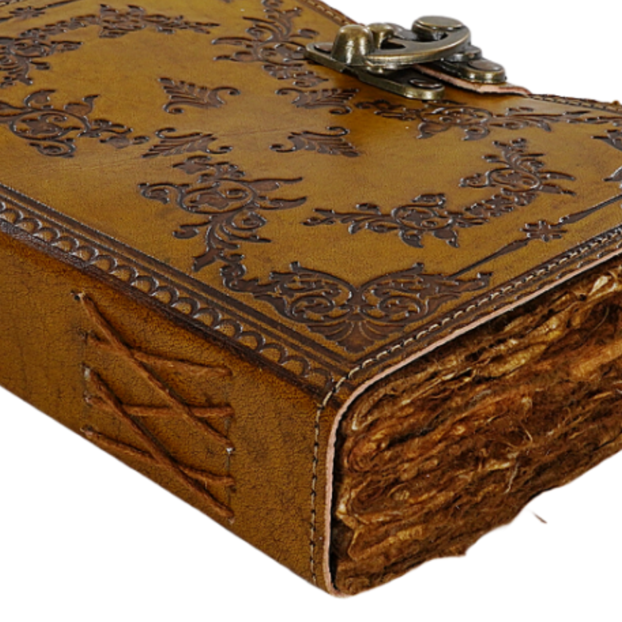 Agenda / Jurnal din piele naturala cu pagini tip pergament si inchidere metalica - Baroque [3]