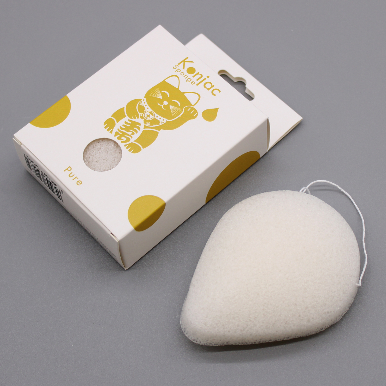 Burete japonez Konjac pentru curatarea fetei - Natural - Piele sensibila [2]