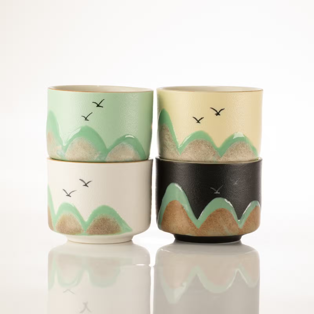 Set Cadou pentru Ceai Thousand Miles – Ceainic din Ceramică și 4 Cești cu traversă de Masă Ceremonială [4]